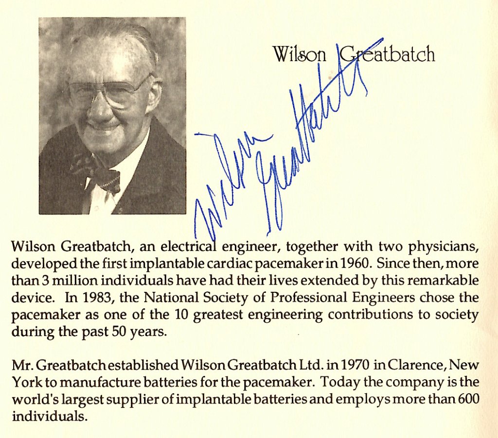 Weekes Autographs » GREATBATCH, Wilson (1919 2011)