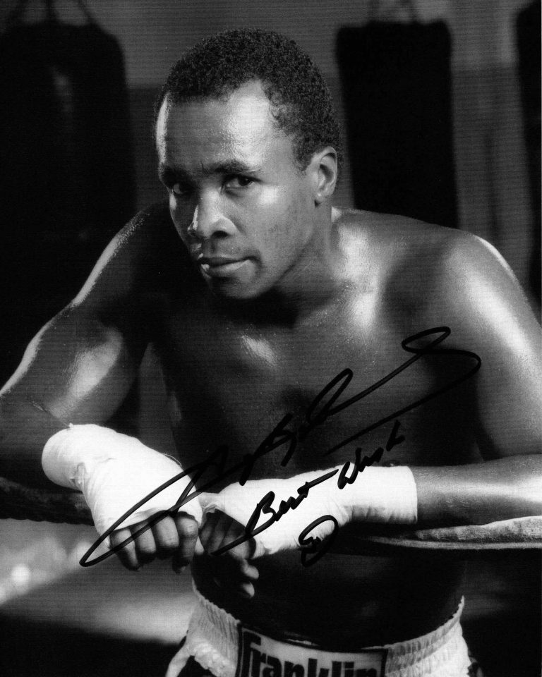 Weekes Autographs » LEONARD, “Sugar Ray” (1956 )